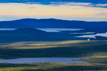 Kiruna, Sweden  City views of the iron mining town of Kiruna and view of the wilderness.