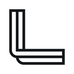 Monoline Alphabet Letter L Logo Type Design Template