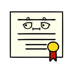 comic book style cartoon graduation diploma
