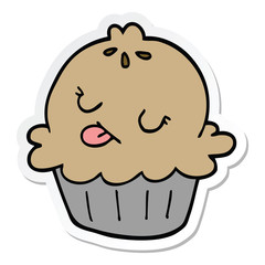 sticker of a cute cartoon pie