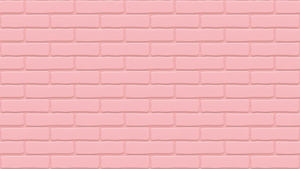 Pink brick wall texture. Empty background. Vintage stonewall. Room design interior. Backdrop for cafe. High quality seamless 3d illustration.
