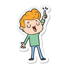 sticker of a happy cartoon man