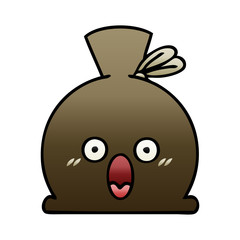 gradient shaded cartoon sack