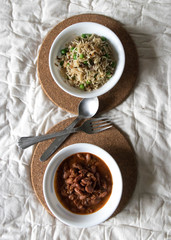 Rajmah curry with vegetable pulao