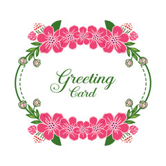 Vector illustration round flower frame for greeting card template