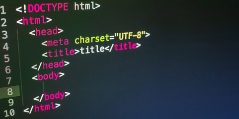 HTML code close up - 253902844