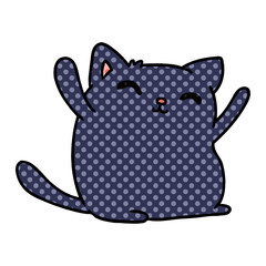 cartoon of cute kawaii cat