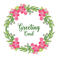 Vector illustration crowd of pink wreath frames for greeting card design