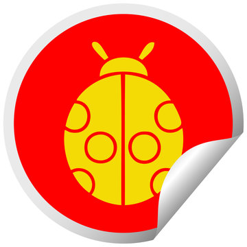 recommend clip art: circular peeling sticker cartoon lady bug