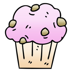 quirky gradient shaded cartoon muffin cake