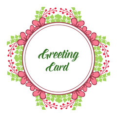 Vector illustration decoration pink floral frame for invitation of greeting card