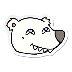 sticker of a cartoon polar bear face