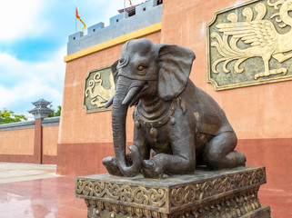 Elephant statue in front of Confucius Cultural city, Suixi County, Guangdong Province