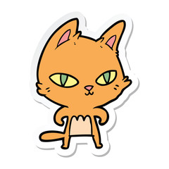 sticker of a cartoon cat staring