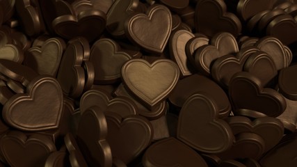 Obraz premium dark chocolate hearts