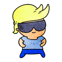 textured cartoon kawaii kid with shades