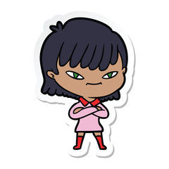 sticker of a cartoon woman