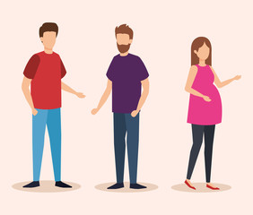Fototapeta premium woman pregnancy with men