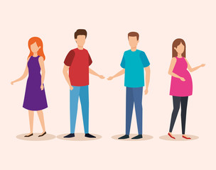 Obraz premium woman pregnancy with people