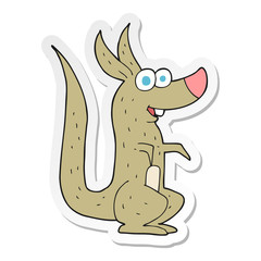 sticker of a cartoon kangaroo