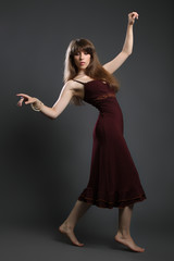 Naklejka premium beautiful young brunette