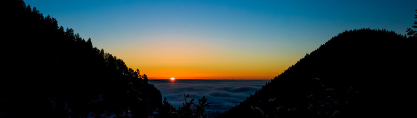 Misty sunrise on a mountain