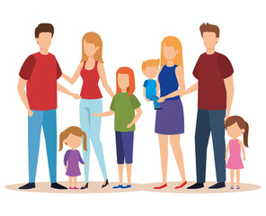 Fototapeta premium group of family members characters