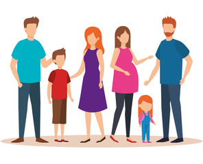 Obraz premium group of family members characters