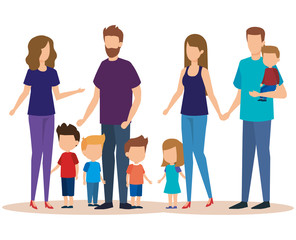 Fototapeta premium group of family members characters