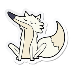 sticker of a cartoon wolf