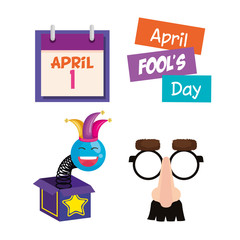 april fools day set icons
