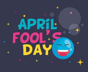 april fools day card with happy face