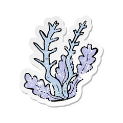 retro distressed sticker of a cartoon seaweed