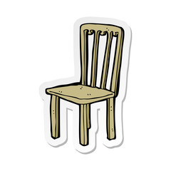 sticker of a cartoon old chair