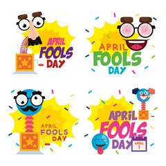 april fools day set icons