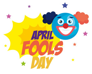 april fools day card with clown face