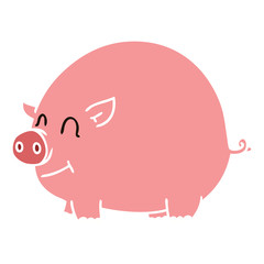 quirky hand drawn cartoon pig