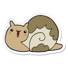 sticker of a cute cartoon snail