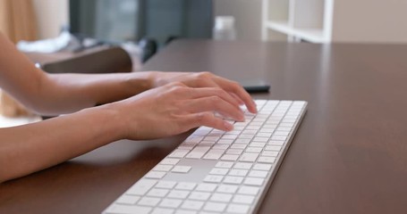 Woman type on laptop computer
