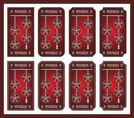 Four of pentacles Tarot of the symbols red and white