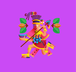 Aztec flat style pattern for chocolate package design.