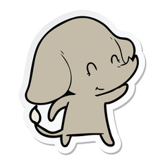 sticker of a cute cartoon elephant