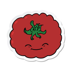 sticker of a cartoon tomato