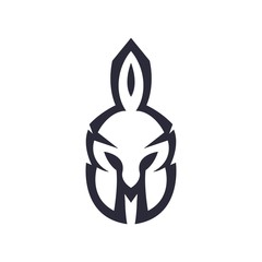 spartan gladiator sport logo minimalist mascot