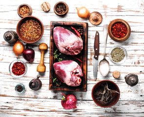 Raw pork heart