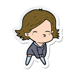 sticker of a cartoon woman