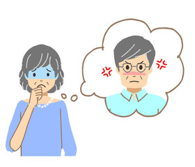 喧嘩に悩むシニア女性