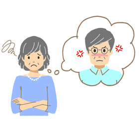 喧嘩に悩むシニア女性