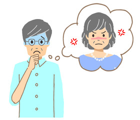 喧嘩に悩むシニア男性