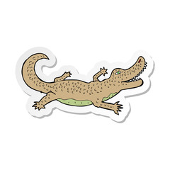sticker of a cartoon crocodile